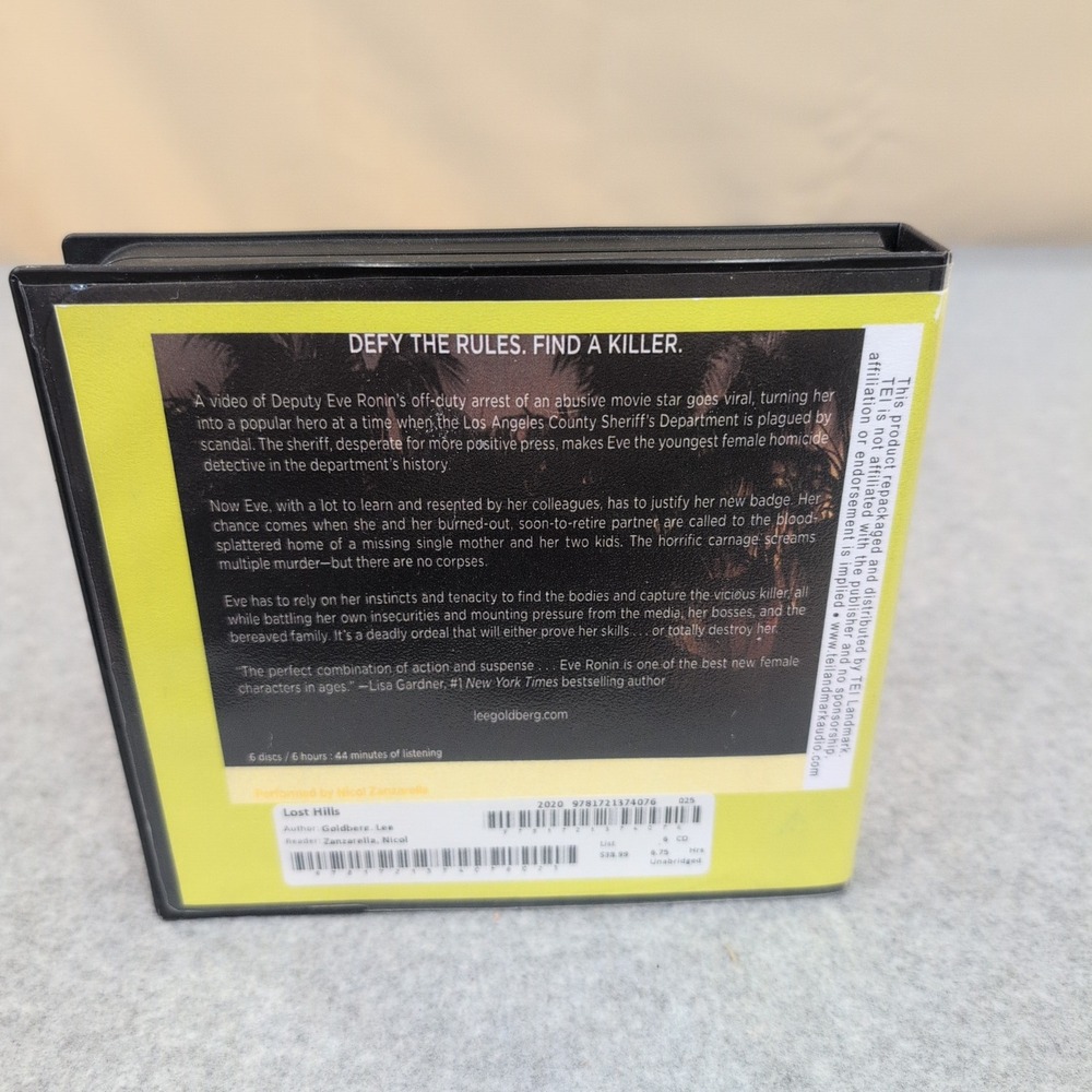 Lost Hills Lee Goldberg Eve Ronin 1 Audio CD Book Unabridged Nicol Zanzarella - Picture 2 of 2